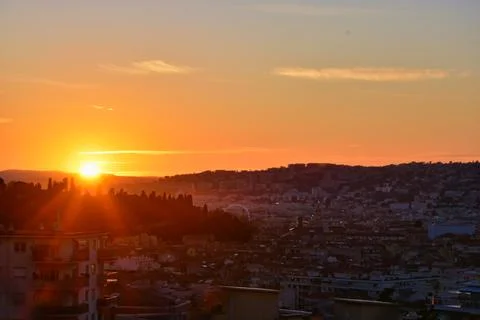 Sunset over Nice Foto stock