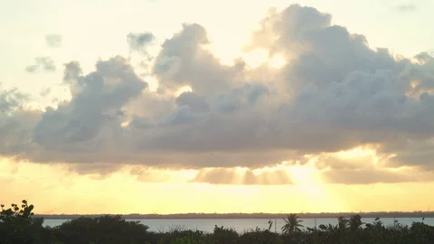 Sunset over Nichupte Lagoon in Cancun, Quintana Roo, Mexico Stock Footage 156480101