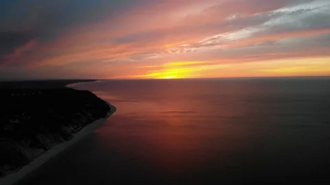 Sunset over the North Fork of Long Island Stock Footage 109296573