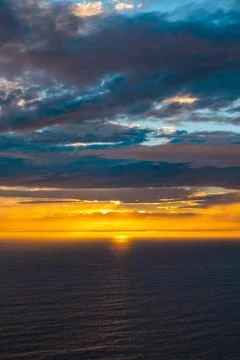 Sunset over the North Pacific. Foto stock