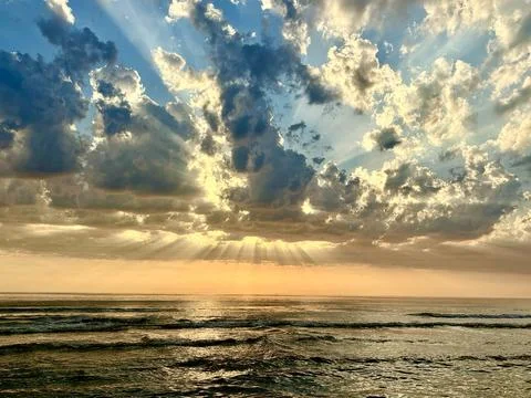 Sunset over the North Sea Stock Photos