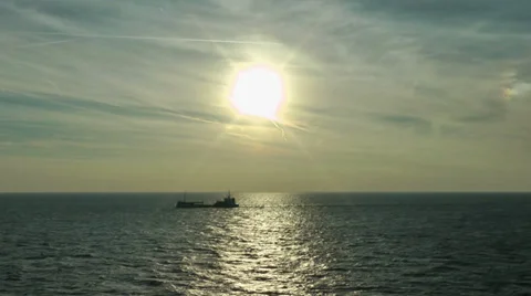 Sunset over the Northsea Stock Footage 34340348