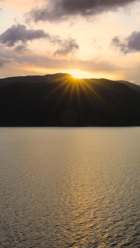 Sunset over a Norwegian sea Stock Footage 313173339