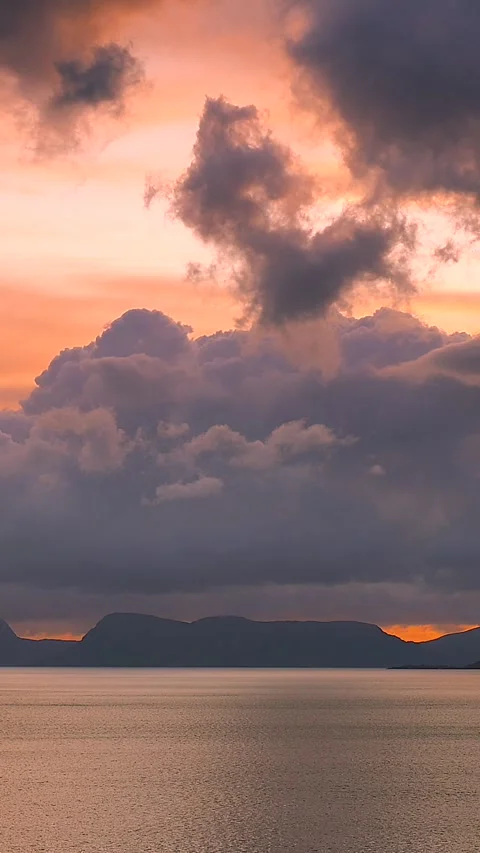 Sunset over a Norwegian sea Stock Footage 313173341