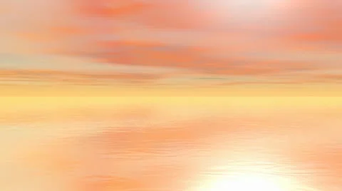 Sunset over the ocean - 3D render Video stock 15731842