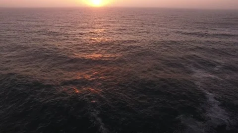Sunset over the ocean aerial view Stock Footage 65453334