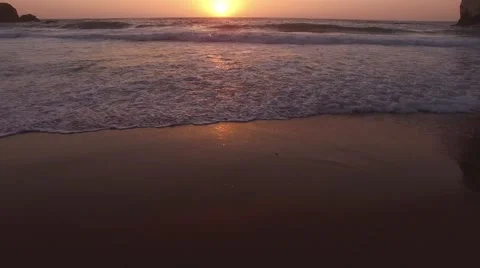 Sunset over the ocean aerial view Stock Footage 65457749