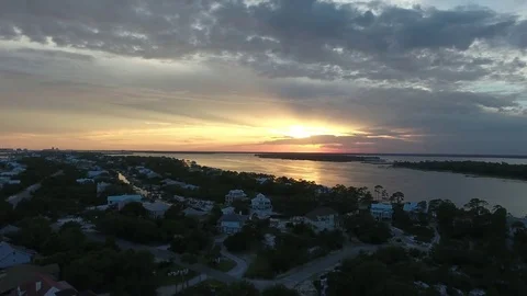 Sunset Over the Ocean Bay after Summer Day Stock-Footage 73284058