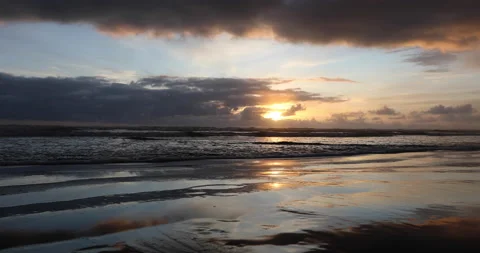 Sunset Over Ocean Beach Stock Footage 165301481