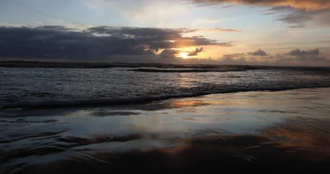 Sunset Over Ocean Beach Stock Footage 165301575