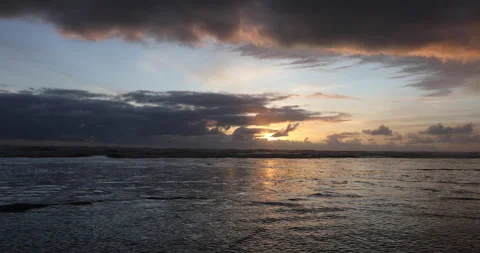 Sunset Over Ocean Beach Stock Footage 165301832