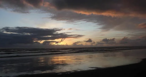 Sunset Over Ocean Beach Stock Footage 165302018