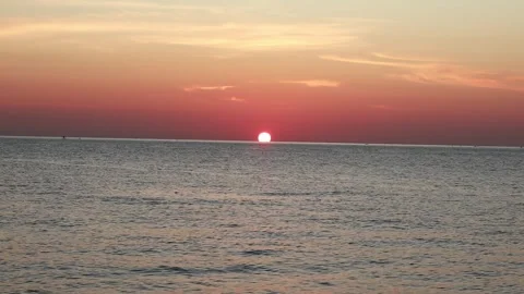 Sunset Over the Ocean with Beautiful View Stock Footage 294203356