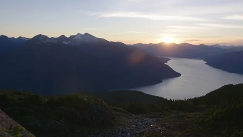 Sunset over Ocean below Stock Footage 81992860