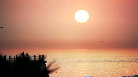 Sunset over the ocean in Cape Town Video stock 11116633