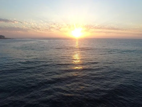 Sunset over the Ocean in Cape Town Aerial View Stock-Footage 79773313