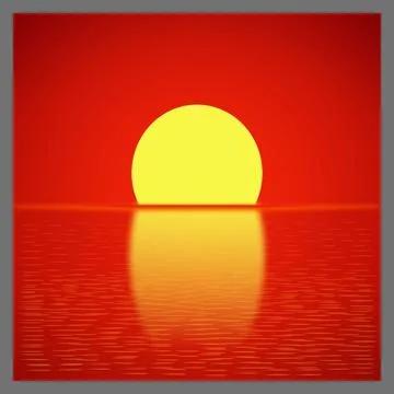 Sunset over the Ocean Design Stock Illustration