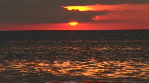 Sunset over the ocean Stock Footage 65407