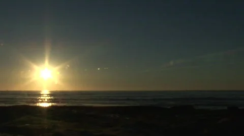 Sunset over ocean Stock Footage 133321