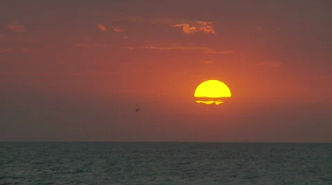 Sunset over ocean Stock Footage 845125
