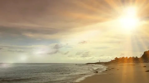 Sunset over the ocean Stock Footage 23909618