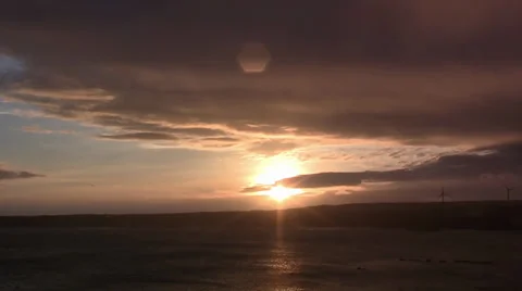 Sunset over ocean Stock Footage 32751836