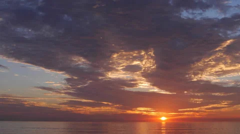 Sunset Over The Ocean Stock Footage 46053848
