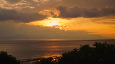Sunset over the ocean Stock Footage 63265091
