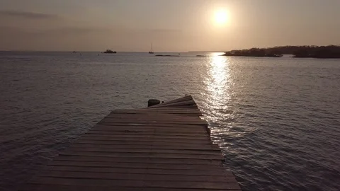 Sunset over the ocean Stock Footage 126061604