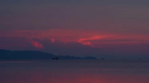 Sunset over the ocean Stock Footage 136022530