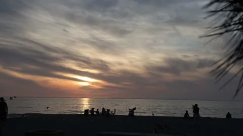 Sunset over ocean Stock Footage 143807898