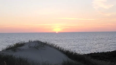 Sunset over the ocean  Stock Footage 221425131