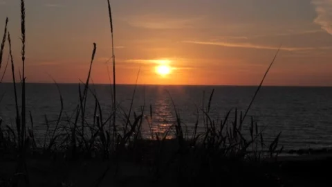 Sunset over the ocean  Stock Footage 221425160