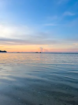 Sunset Over the Ocean Horizon Stock Photos