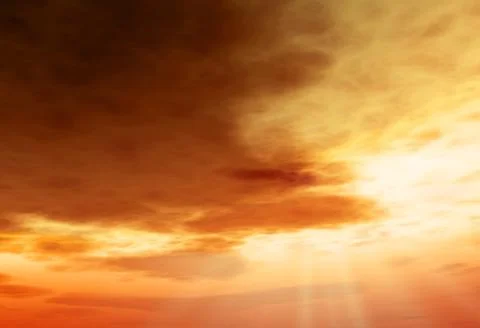 Sunset over the ocean Stock Illustration