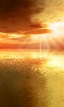 Sunset over the ocean Stock Illustration