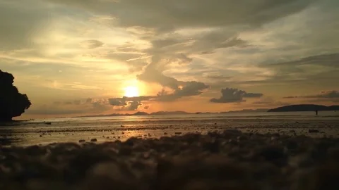 Sunset over ocean landscape Stock Footage 81756792
