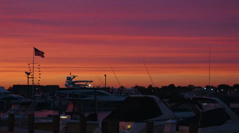 Sunset over the ocean in long island new york during summer Stock Footage 64896855