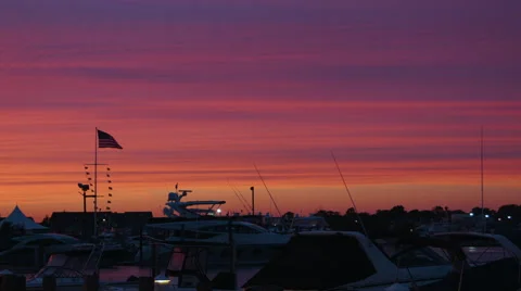 Sunset over the ocean in long island new york during summer Vídeo Stock 64896923