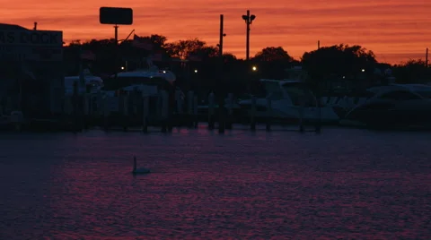 Sunset over the ocean in long island new york during summer Stock-Footage 64897945
