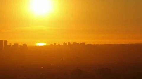 Sunset Over Ocean In Los Angeles Stock Footage 10797818