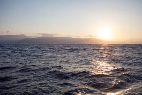 Sunset over ocean, nature composition Stock Photos