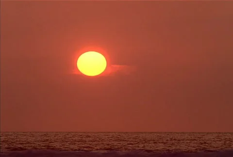 Sunset over Ocean NTSC Video stock 532029