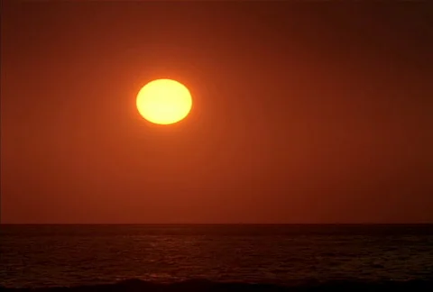 Sunset over Ocean NTSC Stock Footage 558826