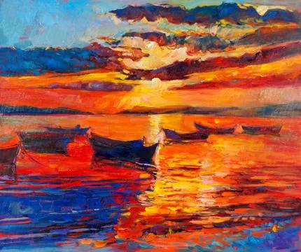 Sunset over ocean Stock Photos