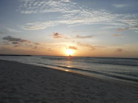 Sunset over the ocean Stock Photos