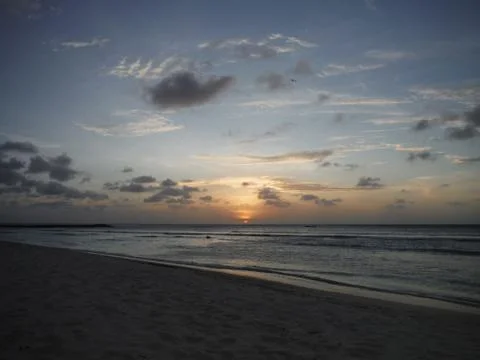 Sunset over the ocean Stock Photos