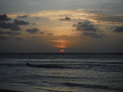 Sunset over the ocean Stock Photos