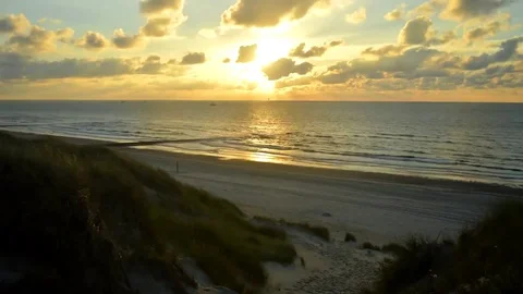 Sunset Over Ocean Timelapse Of Beautiful Orange Sun Setting On Sea Stock Footage 82794463