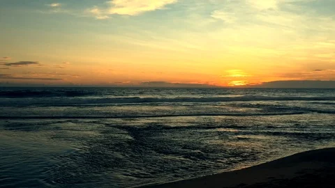 Sunset over ocean. Timelapse Stock Footage